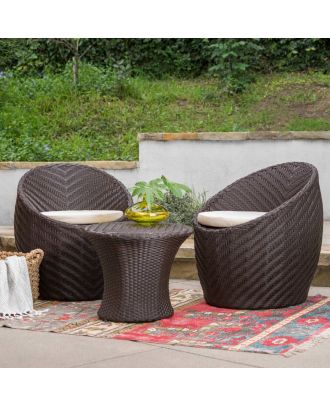 Outdoor Furniture Set 3 Pieces, Brown - SH91