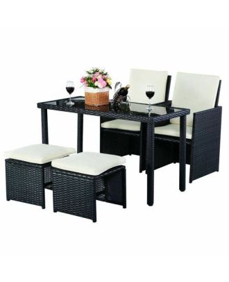 Outdoor set L-shape and table, Brown*Beige - SH94