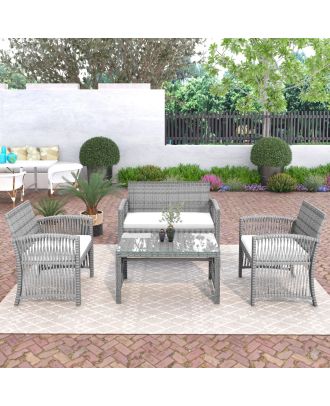 Outdoor Furniture Set 4 Pieces, Gray - SH98