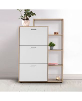 Shoe Rack, White*Light Brown - SR01016