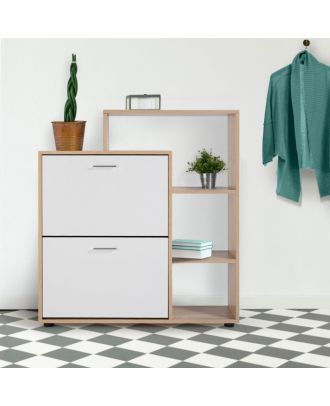 Shoe Rack, White*Light Brown - SR01017