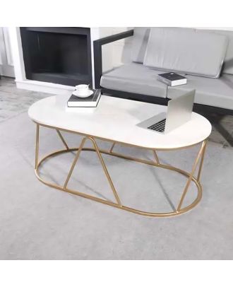 Coffee table, Gold/White - st110
