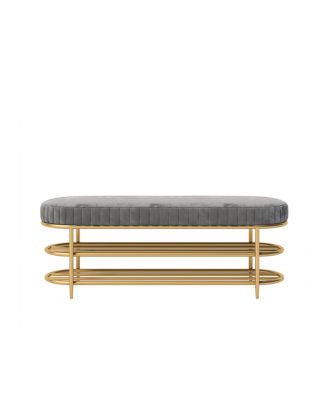 Shoe Banquette, Gray*Gold - st132