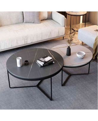 ترابيزة قهوة قطعتين - اسود*ابيض - st135