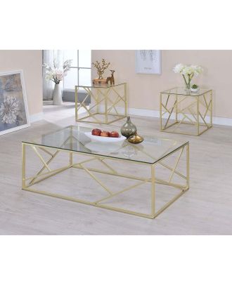 Coffee table set, Gold, 3-piece - st137