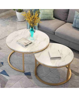Coffee table set, 2 piece, Gold - st153