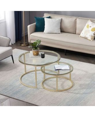 Coffee table set, 2 piece, Gold - st154
