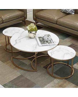 Coffee table set, 3 pieces, Gold - st157