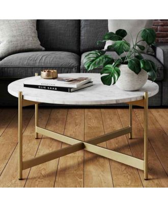 Coffee table, Gold/White - st180