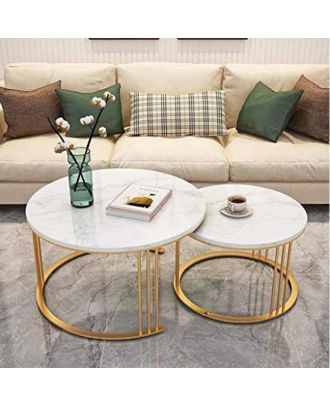Coffee table set, Gold*White - st2