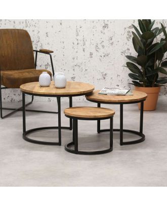 Coffee table set, Black*Beige - st97