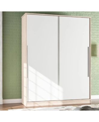 Wardrobe 180 cm, white - WOOD 01