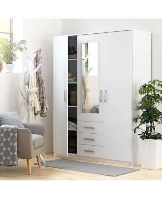 Wardrobe 200*140 cm, white - WOOD 026