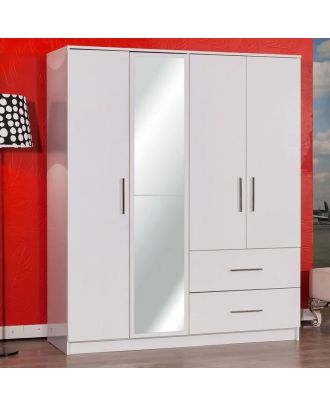 Wardrobe 160 cm, white - WOOD 07