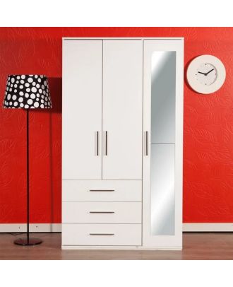 Wardrobe 120 cm, white - WOOD 08