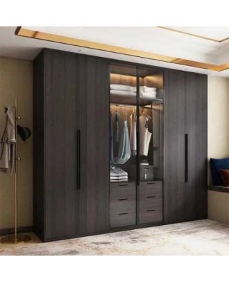 Wardrobe 220*240 cm, brown - WOOD 103