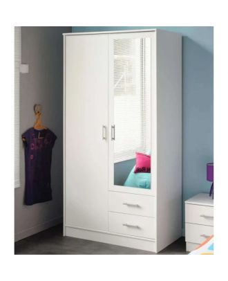 Wardrobe 190*100 cm, white - WOOD 133