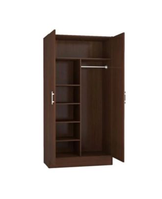 Wardrobe 90 cm, brown - WOOD 20