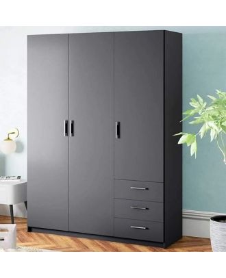 Wardrobe 160 cm, gray - WOOD 23