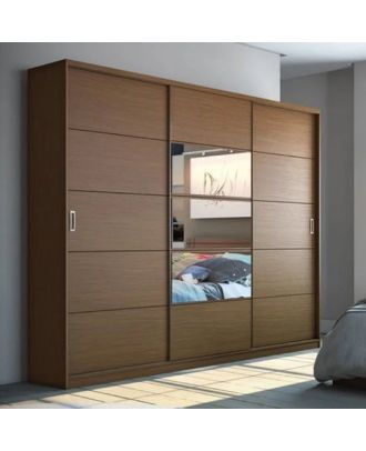 Sliding wardrobe 200*280 cm, brown - WOOD 64