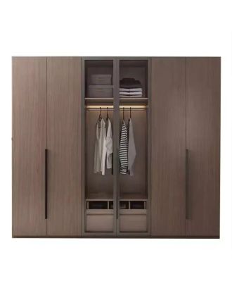 Wardrobe 50*240 cm, brown - WOOD 77