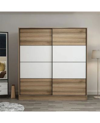 Wardrobe 160 cm, wooden*white - WOOD 90