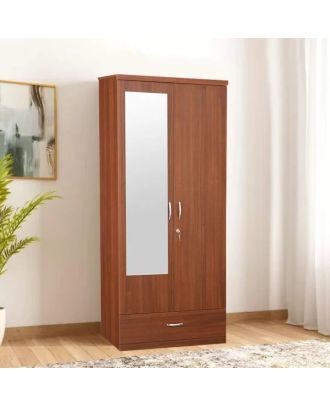 Wardrobe 80 cm, brown - WOOD 96