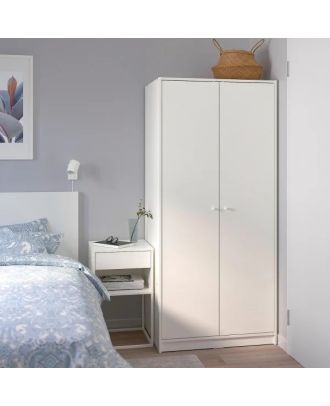 Wardrobe 90 cm, white - WOOD 97