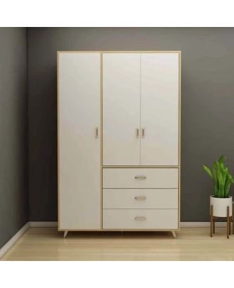 Wardrobe 120 cm, white* wooden - WOOD 98